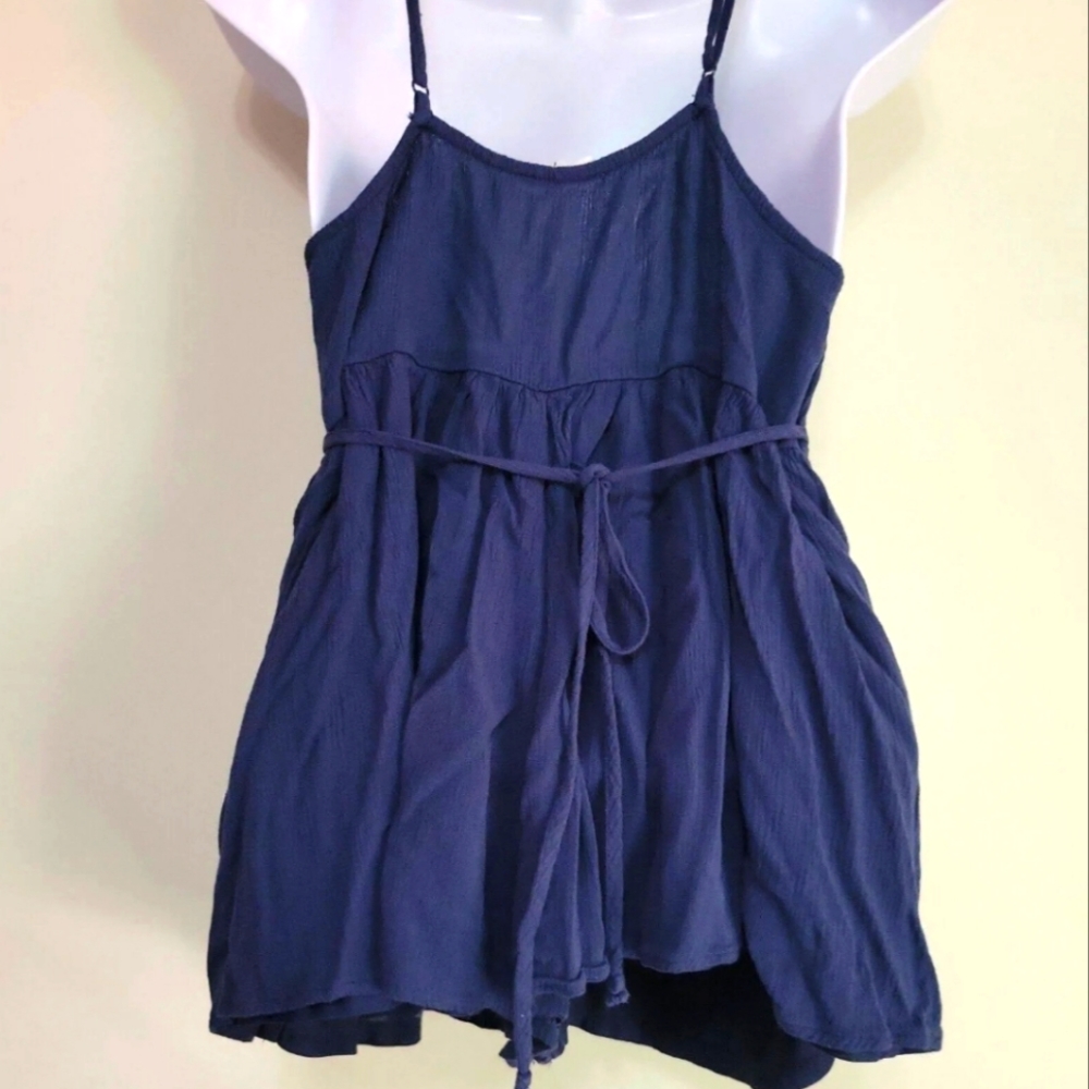 DONATED Coco + Jaimeson Navy Blue Floral Embroidered Romper DONATING 3/19 - Picture 2 of 10